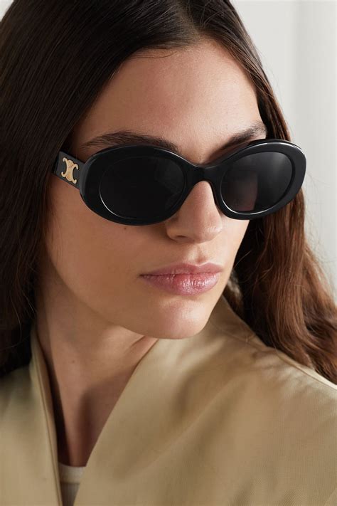 Celine Triomphe Acetate Oval Sunglasses .